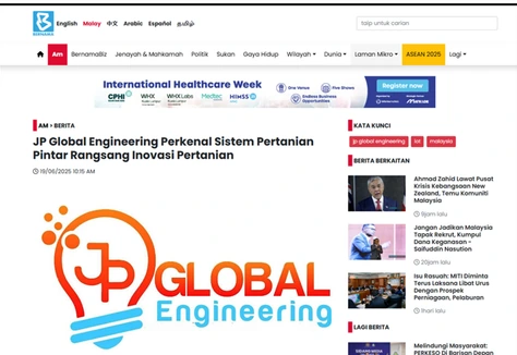 The Bernama article page, Malay edition